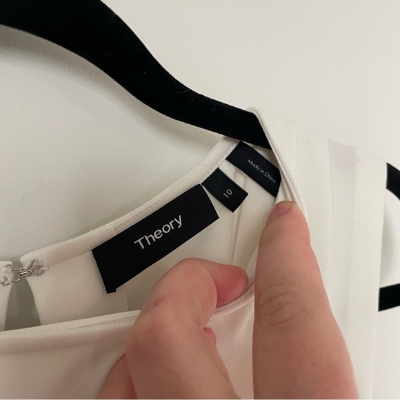 Theory Remaline Spiaggia Stretch Crepe Jumpsuit White Size 10 - Picture 5 of 9